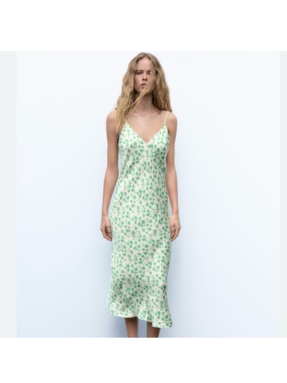 Zara The Lara Green Midi Dress - Size M